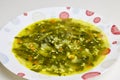 spinach soup in a plate Royalty Free Stock Photo