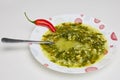 spinach soup in a plate Royalty Free Stock Photo