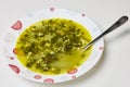 spinach soup in a plate Royalty Free Stock Photo