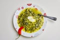 spinach soup in a plate Royalty Free Stock Photo