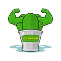 Spinach strong and powerful. Muscular arms of banks spinach.