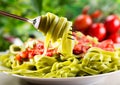 Spinach tagliatelle Royalty Free Stock Photo