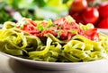 Spinach tagliatelle Royalty Free Stock Photo