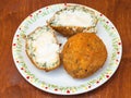 Spinach and vegetable stuffed rice balls arancini