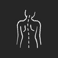 Spinal abnormalities chalk white icon on black background Royalty Free Stock Photo