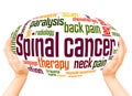 Spinal cancer word hand sphere cloud concept Royalty Free Stock Photo