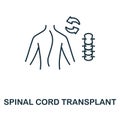 Spinal Cord Transplant line icon. Element sign from transplantation collection. Flat Spinal Cord Transplant outline icon