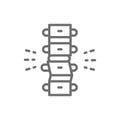 Spinal deformation, rachiocampsis, backbone line icon.