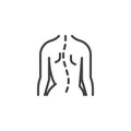 Spinal deformity line icon