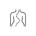 Spinal deformity type line icon