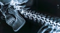 Spinal fracture and cord injury in x-ray image Royalty Free Stock Photo