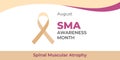 Spinal Muscular Atrophy Awareness Month. Vector web banner, poster, card for social media, networks. Text SMA Awareness Month, Royalty Free Stock Photo