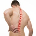 Spinal Pain - Studio shot with 3D illustration isolated on white