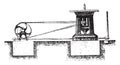 Spindle moulder Elevation, vintage engraving Royalty Free Stock Photo