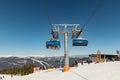 SPINDLERUV MLYN, CZECH REPUBLIC - 10 March. 2022: Plane, the top station of the cable car. Hromovka in mountain Krkonose, the most