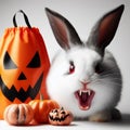 Spine-Chilling Halloween Bunny White Background 19