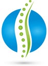 Spine and circle, orthopedic and massage logo