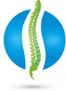 Spine and circle, orthopedic and massage logo