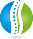 Spine and circle, physiotherapy and naturopaths logo Royalty Free Stock Photo