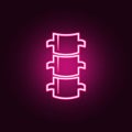 Spine flat neon icon. Elements of body parts set. Simple icon for websites, web design, mobile app, info graphics