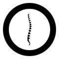 Spine human Spinal Lateral view Vertebras Dorsal vertebrae icon in circle round black color vector illustration flat style image Royalty Free Stock Photo