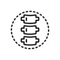 Black line icon for Spine, vertebral and spinal