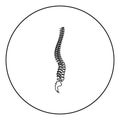 Spine icon black color in circle Royalty Free Stock Photo