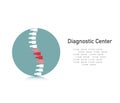 Spine icon. Diagnostic center. Spine with pain symbol in a flat style. Vector Royalty Free Stock Photo