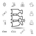 spine, injury icon. Simple thin line, outline vector element of Bone injury icons set for UI and UX, website or mobile application Royalty Free Stock Photo