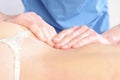 Spine massage close-up Royalty Free Stock Photo