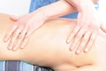 Spine massage close-up Royalty Free Stock Photo