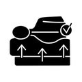 Spine mattress black glyph icon