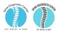 Spine medical diagnostics symbol or logo