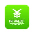 Spine orthopedic icon green vector