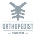 Spine orthopedic logo, simple gray style