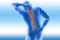 Spine pain - vertebrae trauma Royalty Free Stock Photo