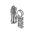 spine stabilization and reconstruction isometric icon vector illustration