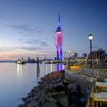 Spinnaker Tower at sunset from Old Portsmouth, UK