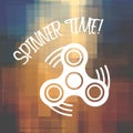 Spinner Time with finger spinner silhouette over geometric background