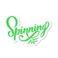 Spinner Time Lettering. Children`s toy for hands. Hand spinner tricks. Banner element.