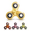 Spinner Toy Set Vector. Bright Plastic Fidgeting Hand Spinner Toy. Spinning Machine. Rotation. Fidget Finger Spinner Stress, Anxie