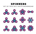Spinners, set of toys on a white background. Royalty Free Stock Photo
