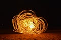 Spinning Burning Poi Royalty Free Stock Photo