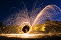 Spinning burning steel wool