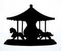 Spinning carousel. Entertainment vector drawing