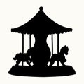 Spinning carousel. Entertainment vector drawing