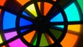Spinning circles with multicolors glasses Royalty Free Stock Photo