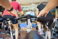 Spinning class at gym
