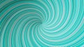 Spinning colorful funnel of curved lines, seamless loop. Animation. Beautiful turquoise rotating tornado, hypnotic