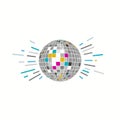 Spinning Disco Ball with Motion Lines Vector Royalty Free Stock Photo